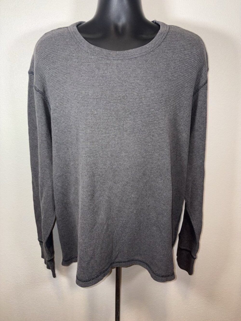 Canyon River Blues Thermal Shirt Men XL Waffle Knit Gray Cotton